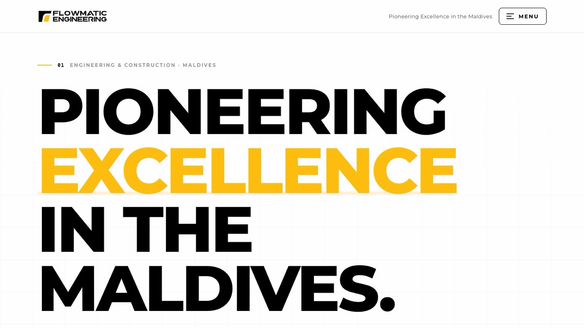 Flowmatic Engineering website hero